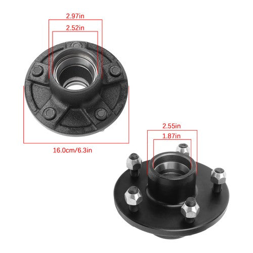 1 Set Southwest Wheel Pro R30484X 84 Spindle & 5 - 5" Bolt Circle Trailer Hub