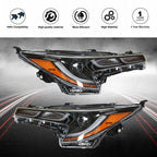 Left+Right Side Headlights Headlamps Black Housing For Toyota Corolla 2020 2021