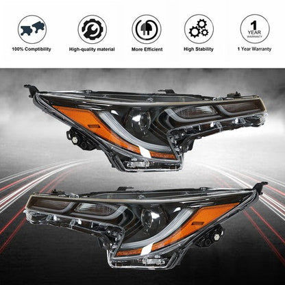Left+Right Side Headlights Headlamps Black Housing For Toyota Corolla 2020 2021
