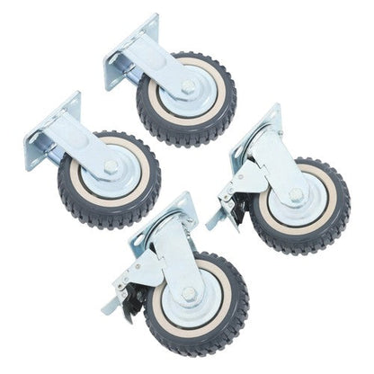 4 pieces of gray PU straight wheel polyurethane swivel wheels 2 straight wheels
