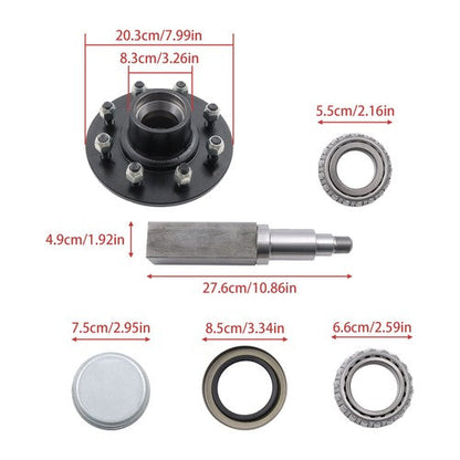 Southwest Wheel Square 42 Spindle and 8-6.5" Bolt Circle 9/16" Trailer Hub Kit