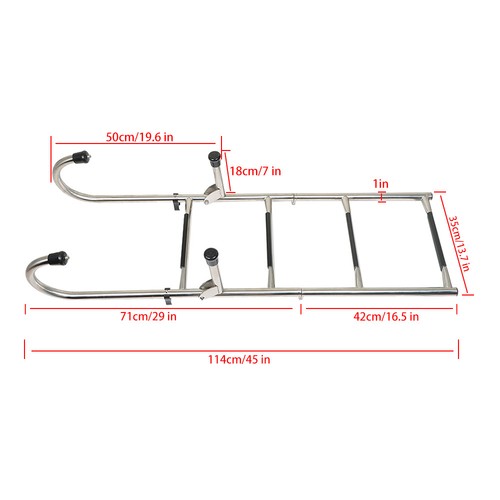 New Stainless Steel Folding Telescoping Ladder Dock Ladder 2 Step+2 Step USA