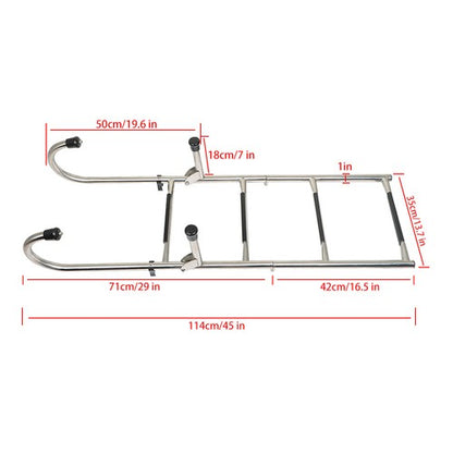New Stainless Steel Folding Telescoping Ladder Dock Ladder 2 Step+2 Step USA