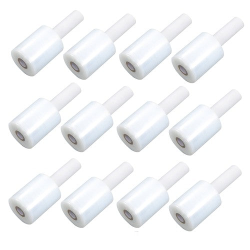 12 Rolls 5" in. x 1000FT 80 Gau Stretch Shrink Film Hand Wrap With Handle -CLEAR