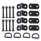 1/2" Heavy Duty Bolt-On Forged D Ring,12000Lbs Break Strength (Pack of 4) Black