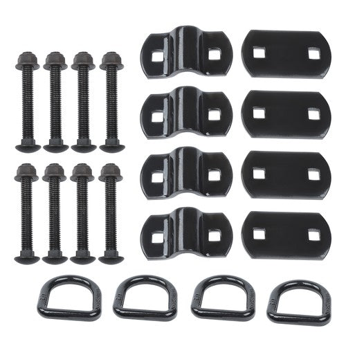 1/2" Heavy Duty Bolt-On Forged D Ring,12000Lbs Break Strength (Pack of 4) Black