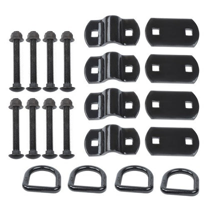 1/2" Heavy Duty Bolt-On Forged D Ring,12000Lbs Break Strength (Pack of 4) Black