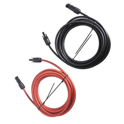 1 Pair 12AWG Black + Red Solar Panel Extension Cable Wire Connector