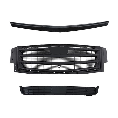 Gloss Black Front Center Mesh Grille Fit For Cadillac Escalade 2015-2020 3Pcs