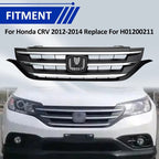 Front Bumper Upper Grille Grill w/Chrome Trim Fit 2012 2013 2014 Honda CRV CR-V