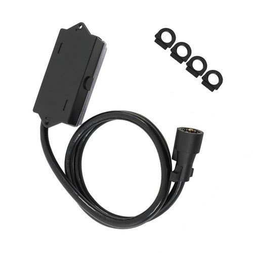 6 Ft Wiring Cable 7 Way Plug Inline Pre-Wired Trailer BLACK Cord w/Junction Box