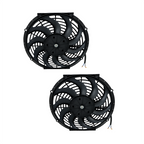 2× 12" Electric Radiator Cooling Slim Fans Push Pull Mount Black For Universal