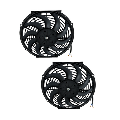 2× 12" Electric Radiator Cooling Slim Fans Push Pull Mount Black For Universal