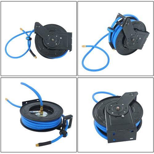 Scalable Hose Spool 1/2" x 50 Ft , Industrial Grade Rubbe, Air Hose Reel