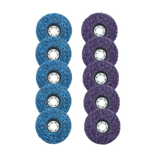 10 Pack: 4-1/2" x 7/8" Diamond Discs Stripping Wheel (5 pcs purple & 5 pcs blue)