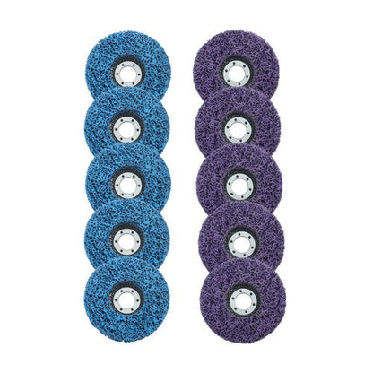 10 Pack: 4-1/2" x 7/8" Diamond Discs Stripping Wheel (5 pcs purple & 5 pcs blue)