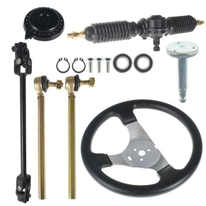 110cc Steering Wheel Assembly & Gear Rack Pinion Fit For Go Kart Quad Parts New
