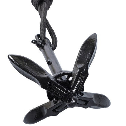 2-Pack Folding Anchor Set 0.7kg Black For Grapnel Boat Marine Kayak