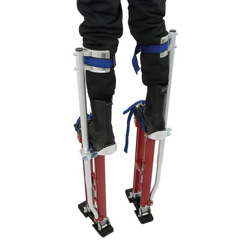 Aluminum Drywall Adjustable Height Stilts Tool For Painter Taping Red 24"-40"