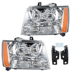 Headlights Chrome New For Chevy Avalanche/Suburban/Tahoe 2007-2014 Halogen Pair