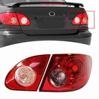 Outer Inner Tail Lights Clear Lens for 2003-2008 for Toyota Corolla Right Side