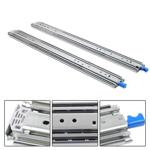 1 Pair With Lock Heavy Duty Drawer Slides 28 Inch 500 Lbs Extension Rails Rail
