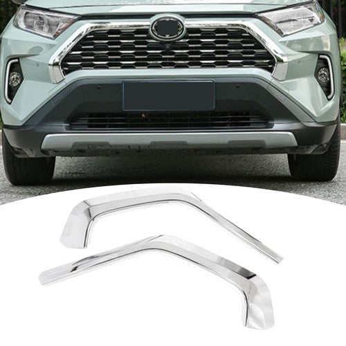 Front Upper Grille Mesh Cover Trim for Toyota RAV4 2019-2025 ABS Chrome 2x