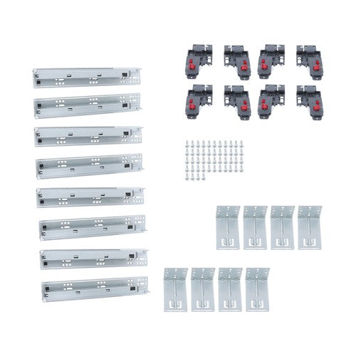 4 Pairs Undermount Drawer Slides 12 inch Undermount Soft Close Drawer Slides