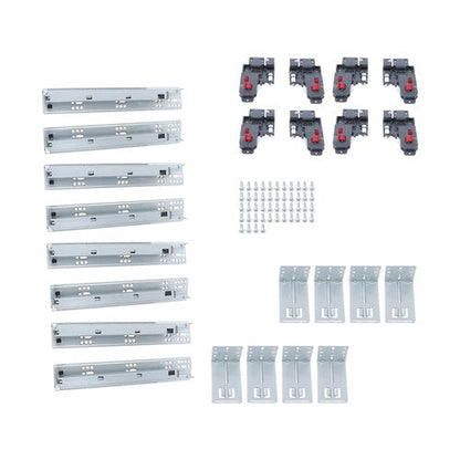 4 Pairs Undermount Drawer Slides 12 inch Undermount Soft Close Drawer Slides