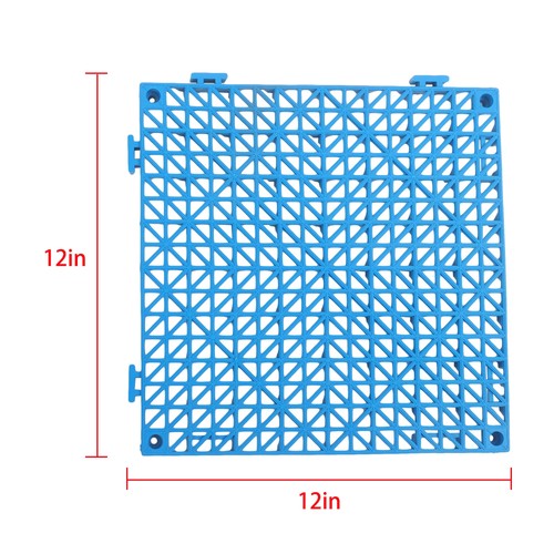 55PCS 12 x 12in Interlocking Drainage Floor Tiles Modular Interlocking Tile Blue