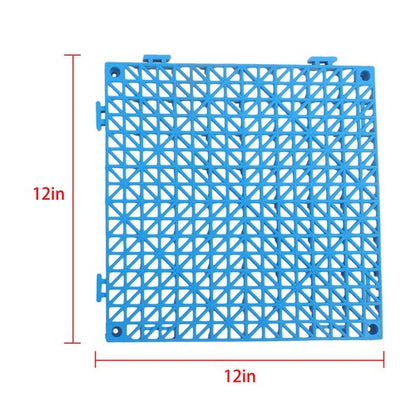 55PCS 12 x 12in Interlocking Drainage Floor Tiles Modular Interlocking Tile Blue