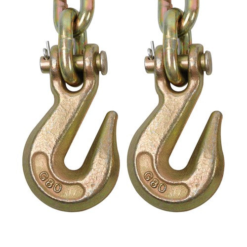Binder Transport Chain G80 Steel 7100Lbs Tow Chain 3/8In × 20FT With Grab Hooks