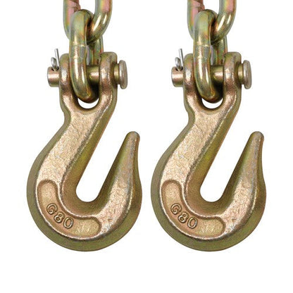 Binder Transport Chain G80 Steel 7100Lbs Tow Chain 3/8In × 20FT With Grab Hooks