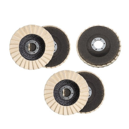 5PCS 4.5"×7/8" Felt Flap Disc Polishing Flap Discs Wool Flap Buffing Wheel Pad
