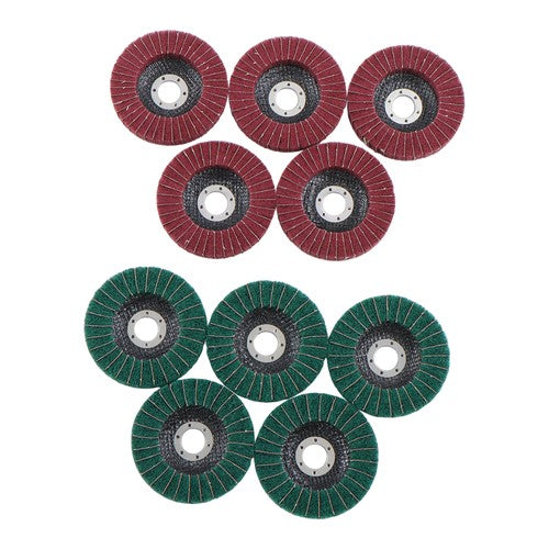 10 Pack 4-1/2 Inch Scour Flap Discs 120 and 240 Grit Grinding Sanding Discs