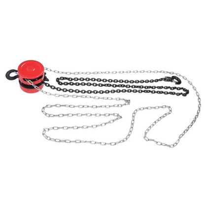 1 Ton / 2200Lbs Chain Hoist Manual Puller Block Fall Chain 10FT with Hook Red