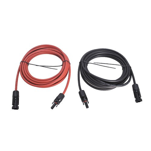 1 Pair 12AWG Black + Red Solar Panel Extension Cable Wire Connector