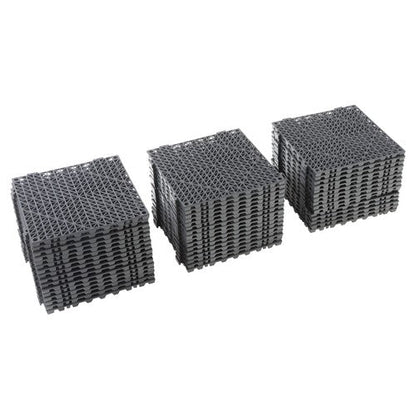 50 Pack Interlocking Deck Tiles PP Drainage Tiles Floor Tiles 12 x 12 inch Black