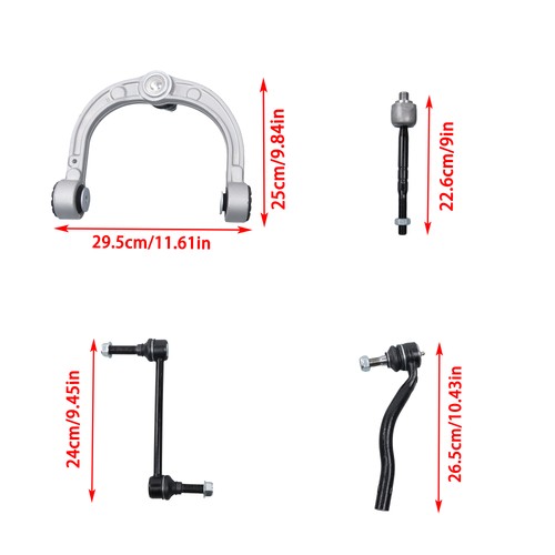 8X For Mercedes Benz ML350 2006-2011 Control Arms Ball Joint Outer Tie Rod Link