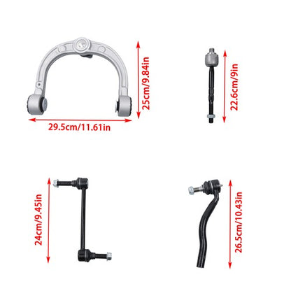 8X For Mercedes Benz ML350 2006-2011 Control Arms Ball Joint Outer Tie Rod Link