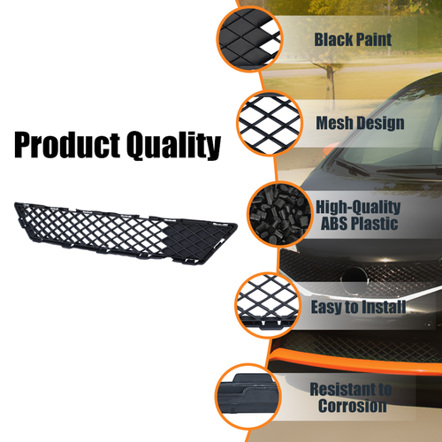 6pcs Front Bumper Upper Lower Grille+Fog Lights For 2015-2016 Nissan Versa Note