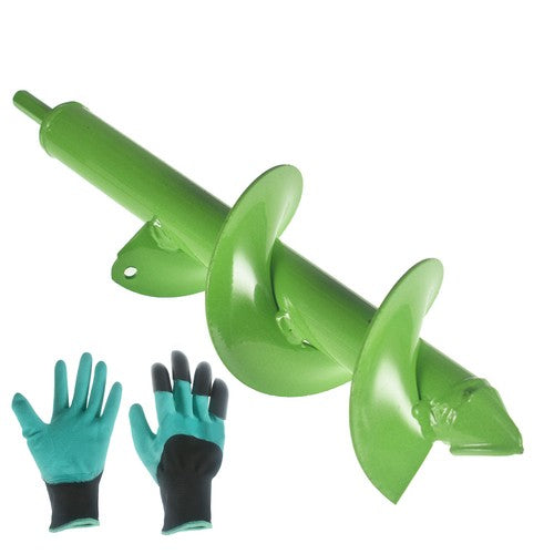DIY Garden Auger Lime- 3"x12" Drill Bit Hole Digger With Thickened Spirals Green