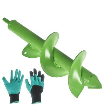 DIY Garden Auger Lime- 3"x12" Drill Bit Hole Digger With Thickened Spirals Green