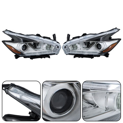 Left+Right LED W/DRL For Nissan Murano 2015-2018 Headlamps Headlights Assembly