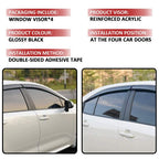 4PCS FIT 2008-2012 Honda Accord  Window Vent Visor Sun Rain Guard Gloss Black