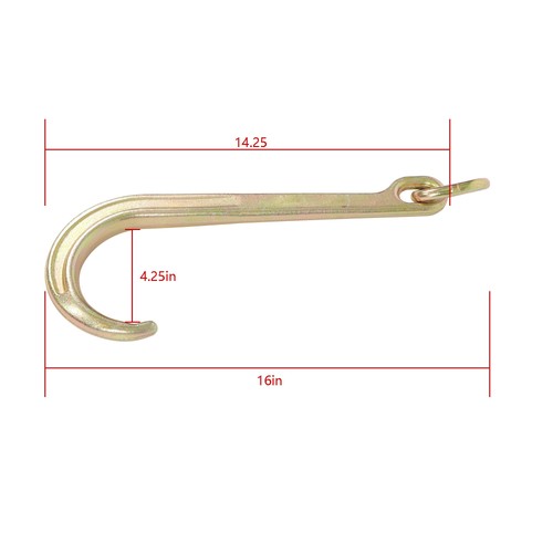 1 x J Hook Grade G70 Towing Hooks 15 Inch Roll Back Clevis 5400 Lbs Load Limit