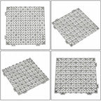 12"x12" Gray PVC Non-Slip Interlocking Drainage Floor Mat For Bathroom 55 Pack