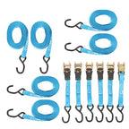 Ratchet Strap 6 Pcs+Polyester 566lbs Fracture Strength 1700lbs 1in*20ft S Hooks