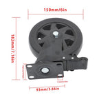 4 × 6" Heavy Duty Caster 360° steering Black W/Brake Quiet, Smooth