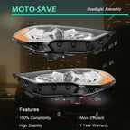 Headlight Fit For Ford Fusion 2017-2019 Headlamps Driver + Passenger Side Pair